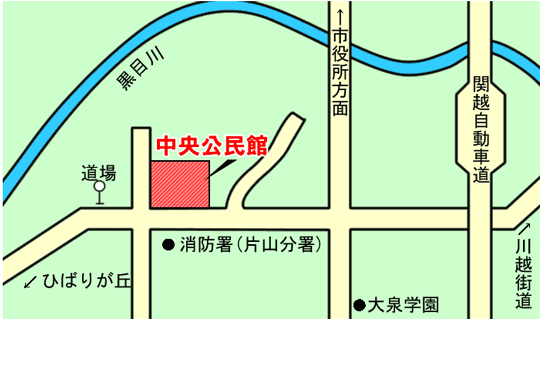 中央公民館図書室　地図